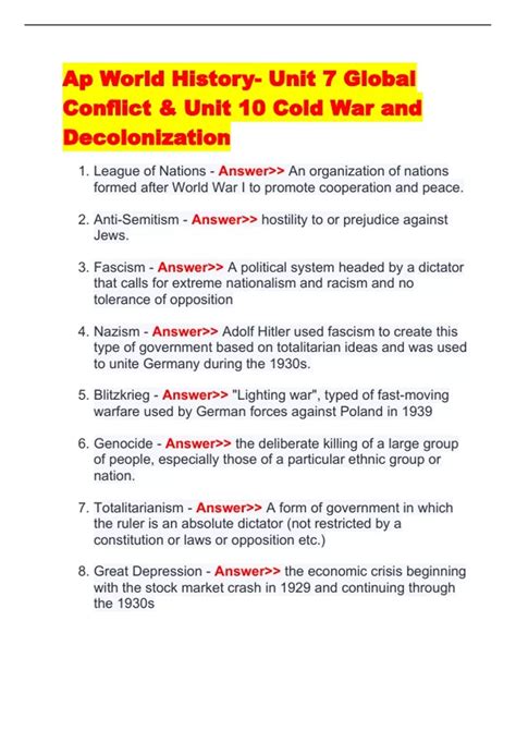 AP World History Unit 7: Global Transformations