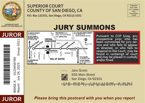 San Diego Jury Summons: A Comprehensive Guide
