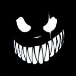 grin face profile picture black