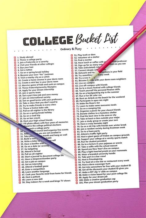 Sample College Bucket List Ideas to Make Your Campus Life Memorable