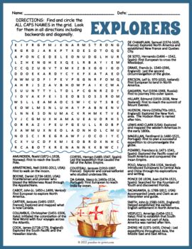 Answer Key: Early European Exploration Word Search