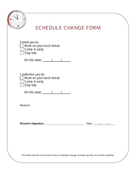 Request for a Schedule Change: A Call for Flexibility and Productivity