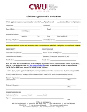 CWU Application Fee: A Comprehensive Guide