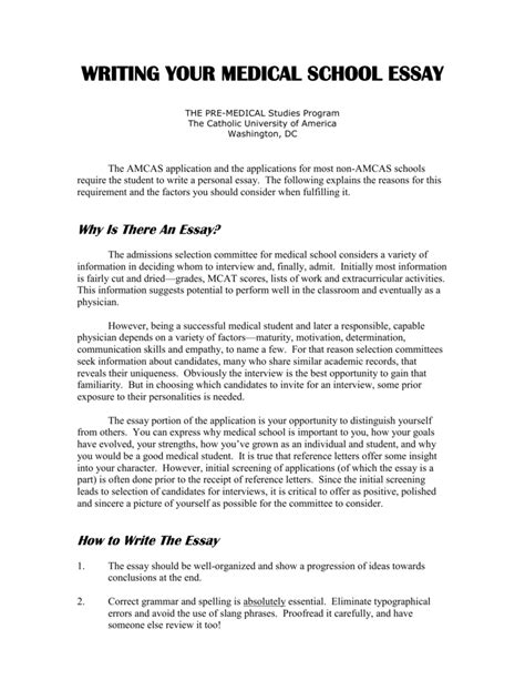 How to Write a Why This Medical School Essay
