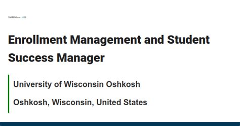 UW Oshkosh Jobs: A Comprehensive Guide to Job Opportunities in Oshkosh, Wisconsin Table 1: Job Titles and Salaries at UW Oshkosh Table 2: Job Growth Projections for UW Oshkosh Jobs Table 3: UW Oshkosh Job Postings by Department Table 4: Job Fairs and Events at UW Oshkosh