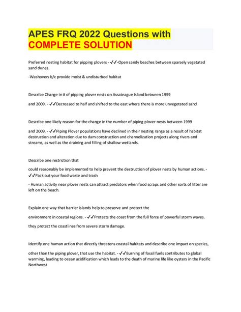 APES 2024 FRQ: A Comprehensive Guide to Success