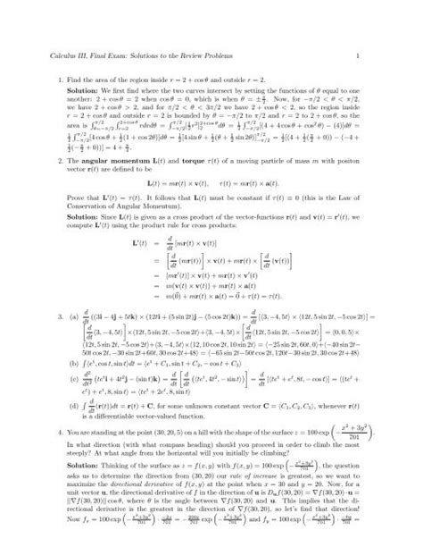 Key Concepts Explained: Calculus III Final Review