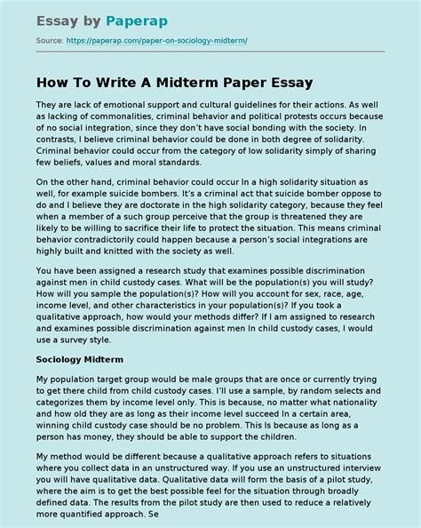 Ace Your College Midterm Paper with Expert Tips and Sample Examples