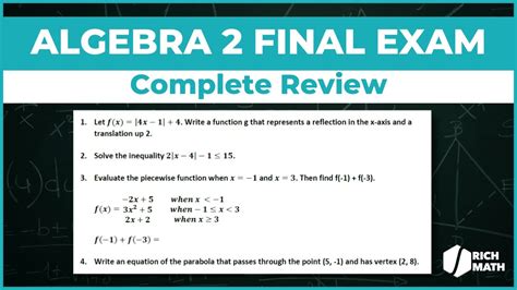 Algebra 2 Final Exam Practice Test: Ace Your Exam with Confidence!