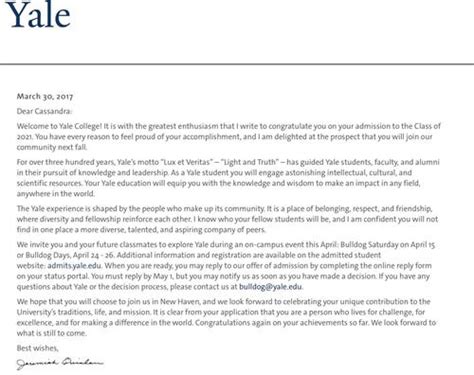 Yale Likely Letter: The Ultimate Guide to Understanding and Responding