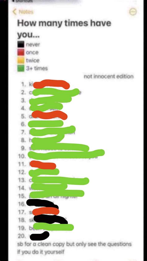 How Many Times Have You…