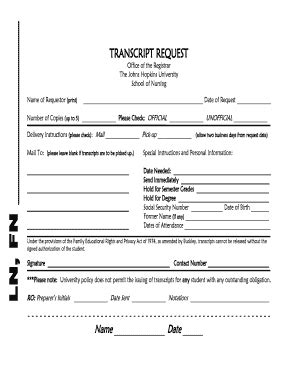 Johns Hopkins Transcript Request: A Comprehensive Guide Requesting Your Transcript Online Requesting Your Transcript by Mail Electronic Delivery Turnaround Time Additional Request Options