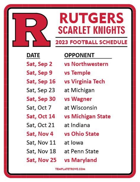 Get Ready for the Thrilling Rutgers Fall 2023 Schedule