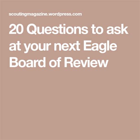 Questions to Ask Your Eagle Scout