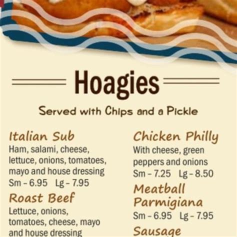 Tony’s Pizza Elizabeth City NC Menu