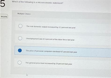 Which of the Following is a Microeconomic Statement?