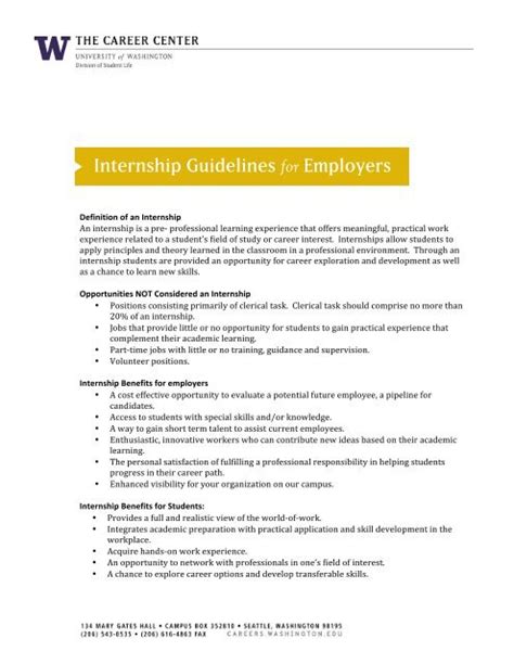 Paid Internship Guidelines for Employers