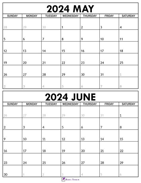 May/June 2024 Calendar: A Comprehensive Guide for Planning Your Year