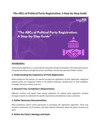 The ABCs of Political Parties: Understanding the Core Principles and Ideologies
