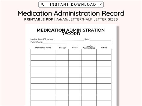 Printable Large Print Medication Administration Record: A Comprehensive Guide for Accurate and Safe Medication Management