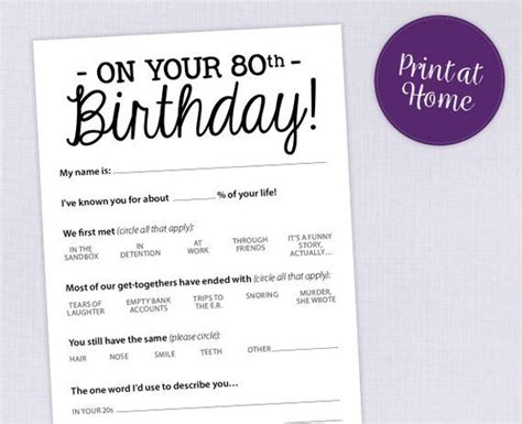 80th Birthday Games: A Joyous Medley for a Milestone Celebration