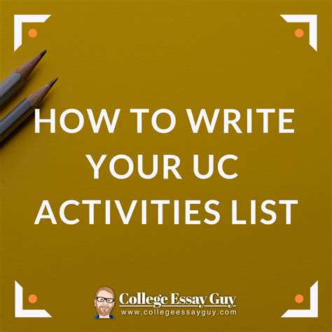 College Essay Guy Activities List: A Comprehensive Guide for Your Application