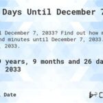 How Many Days Until December 7? Frequently Asked Questions