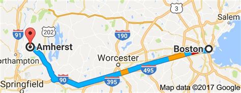 How Far is Amherst from Boston?