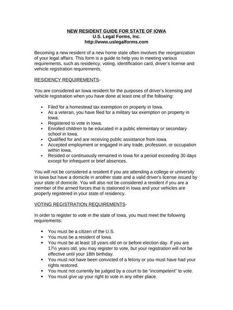 State of Iowa Residency Requirements: A Comprehensive Guide