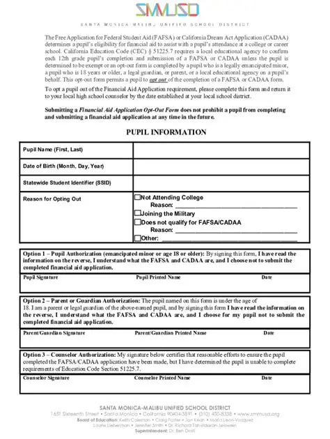 FAFSA Opt Out Form California: Protect Your Privacy and Avoid Identity Theft