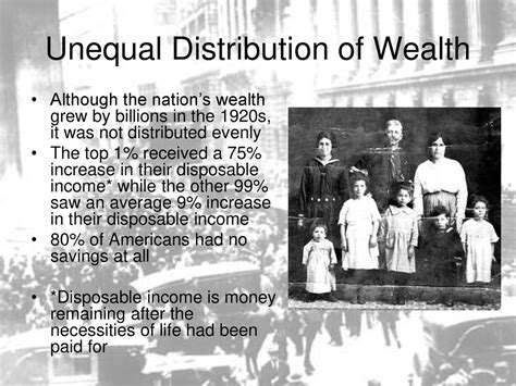 A Major Weakness of the 1920s Economy Was the Unequal Distribution of Wealth Income Inequality Poverty The Effects of Inequality The Great Depression Lessons from the 1920s Tables Tips and Tricks