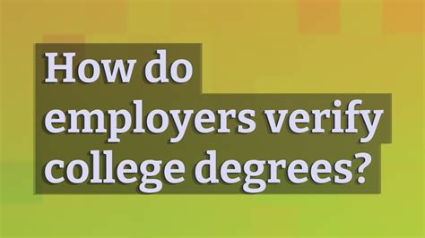 Do Employers Check University Degrees?