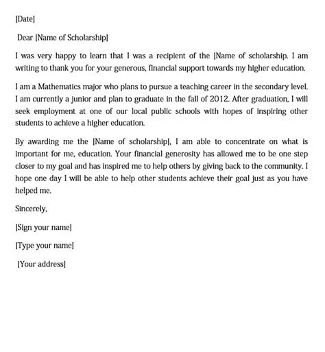 High School Scholarship Thank You Letter: A Guide to Expressing Gratitude for Financial Support Why Expressing Gratitude Matters Benefits of a Well-Written Thank You Letter Essential Elements of a Scholarship Thank You Letter Tips for a Powerful Thank You Letter Sample Thank You Letter Template Frequently Asked Questions Conclusion