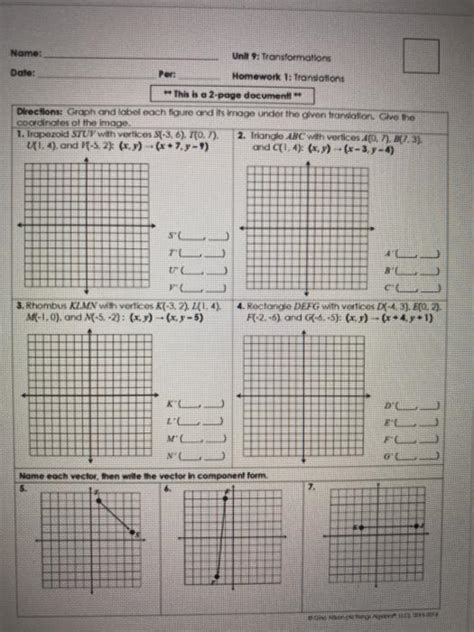 Unit 9 Transformations Answer Key: Unlock the Power of Mathematics