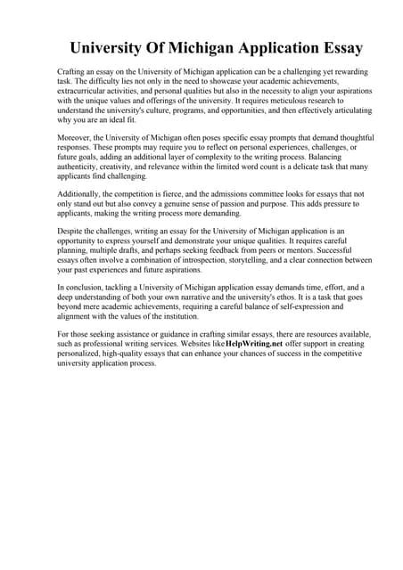 UMich Supplemental Essays: A Comprehensive Navigator to Crafting Compelling Narratives The Need for a Well-Tailored Approach The Importance of Storytelling Best Practices for UMich Supplemental Essays UMich Supplemental Essay Prompts and Analysis Common Pitfalls to Avoid Strategies for Crafting Exceptional Essays Conclusion