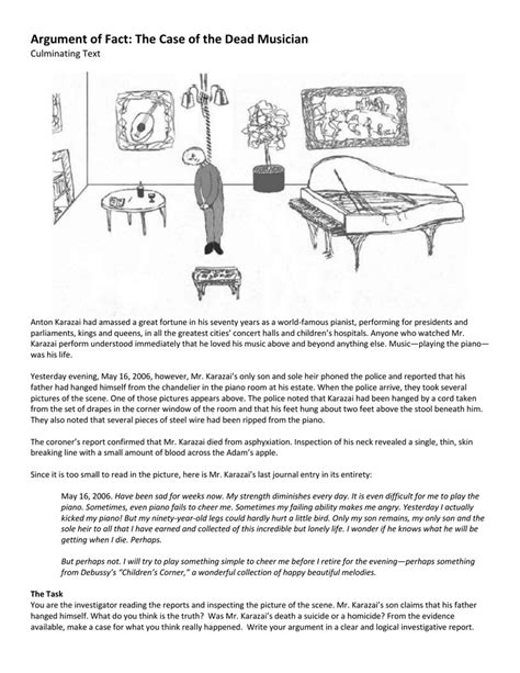 Arguments of Fact: The Case of the Musician Anser
