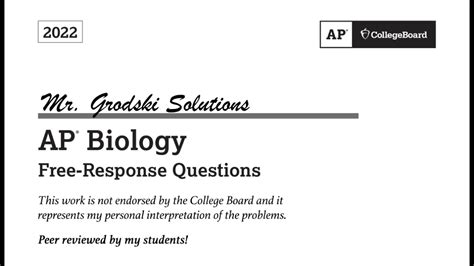 2022 AP Biology Free Response Questions: A Comprehensive Guide