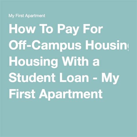 How to Pay for Off-campus Housing