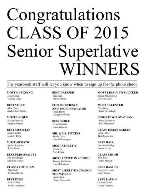 Senior Superlatives List: Celebrating the Class of 2023